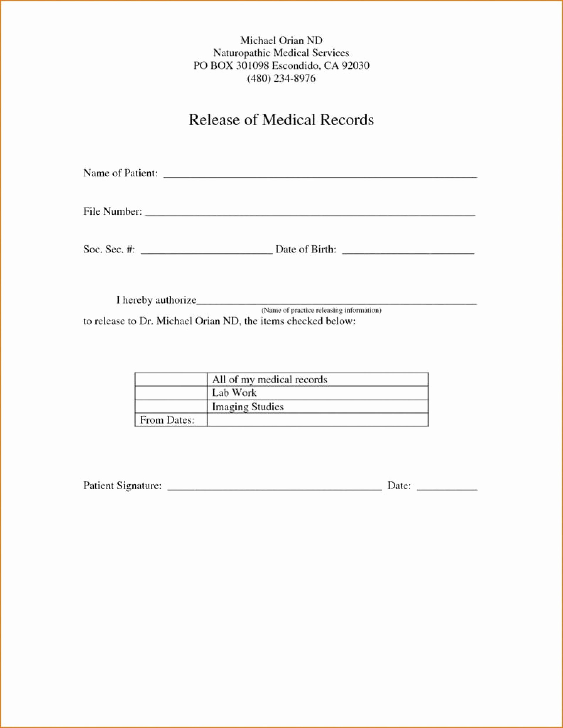 Medical Record Request Template Luxury 10 Medical Records Request form Template