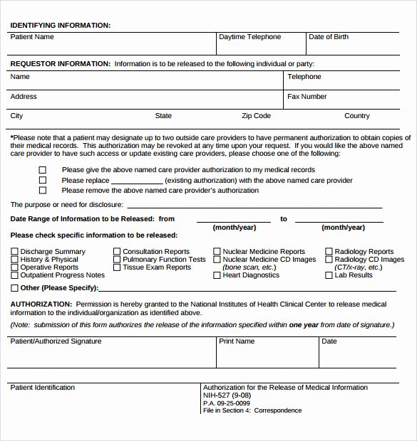 Medical Records form Template Awesome Sample Medical Record Request forms 6 Download Free