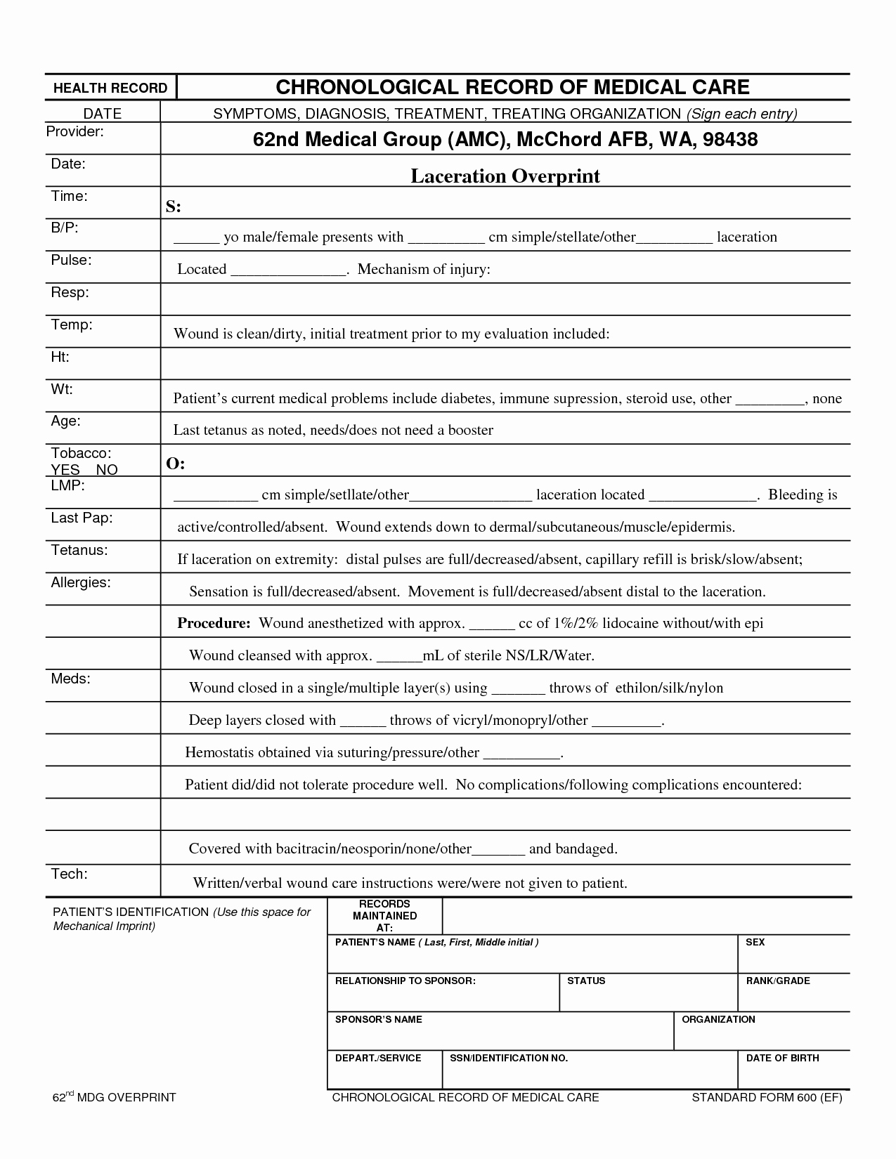 Medical Records form Template Fresh 29 Of Medical Documentation Template
