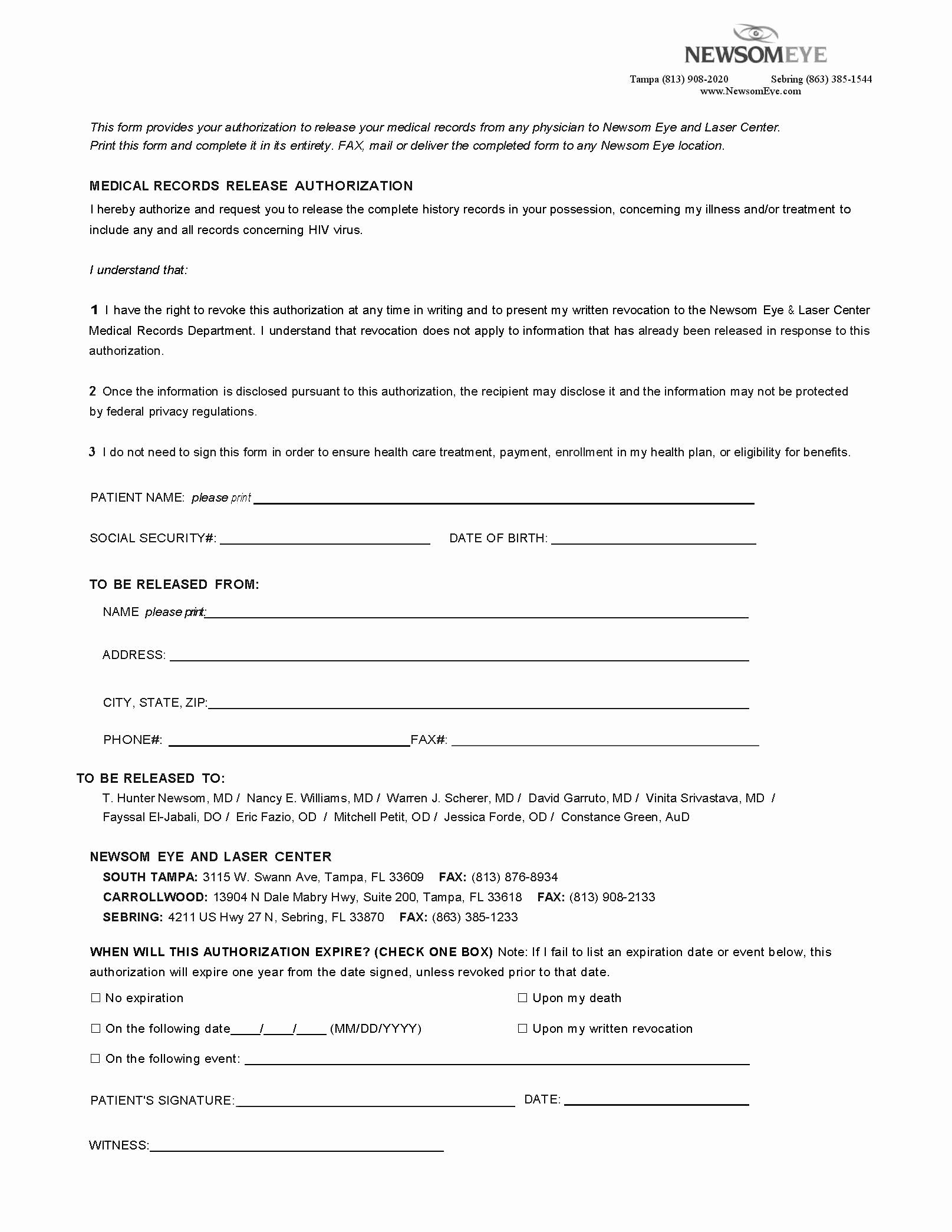 Medical Records forms Template Lovely Patient Medical Release forms