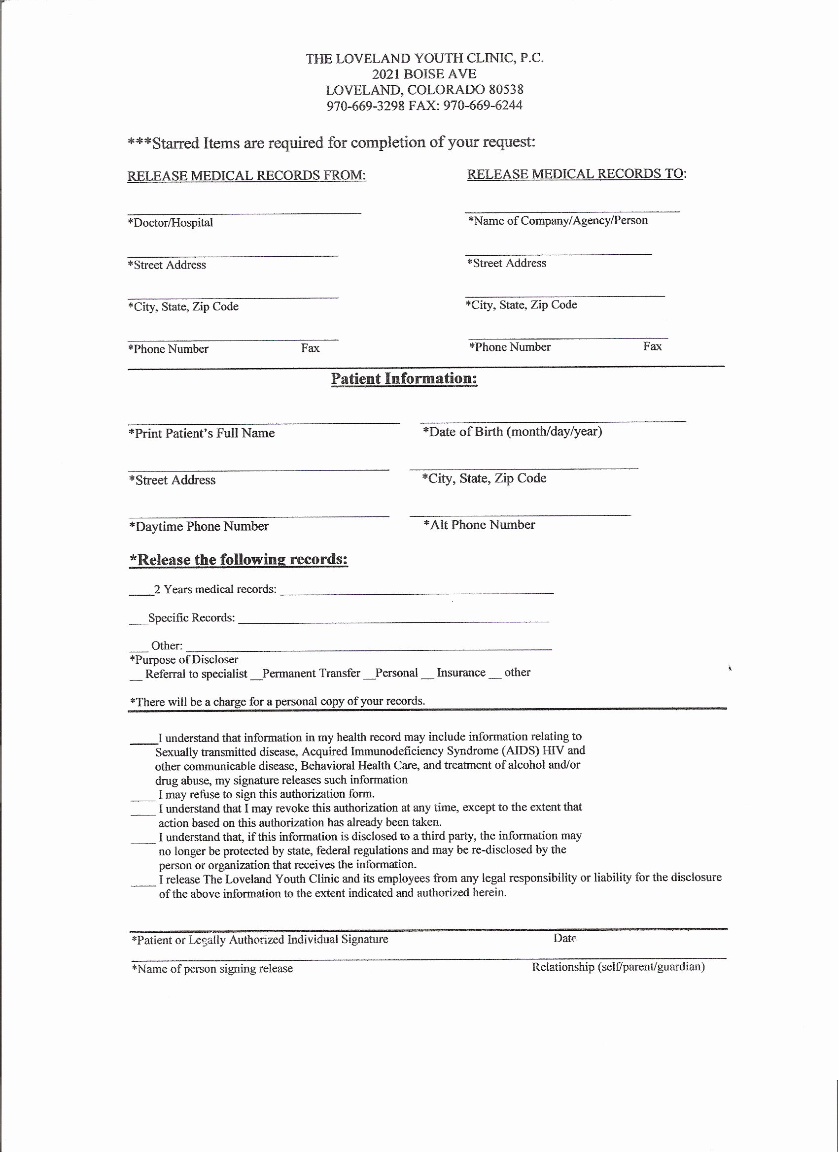 Medical Records forms Template New Medical Records Release form