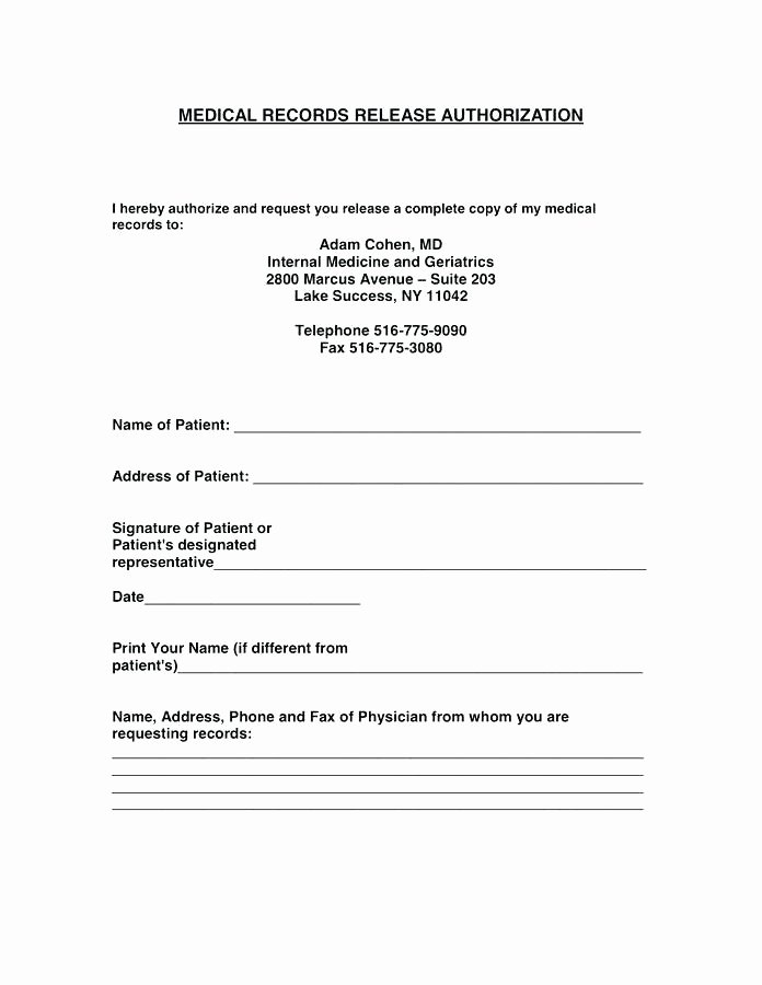 Medical Records forms Template Unique 12 13 Release Of Medical Records Letter