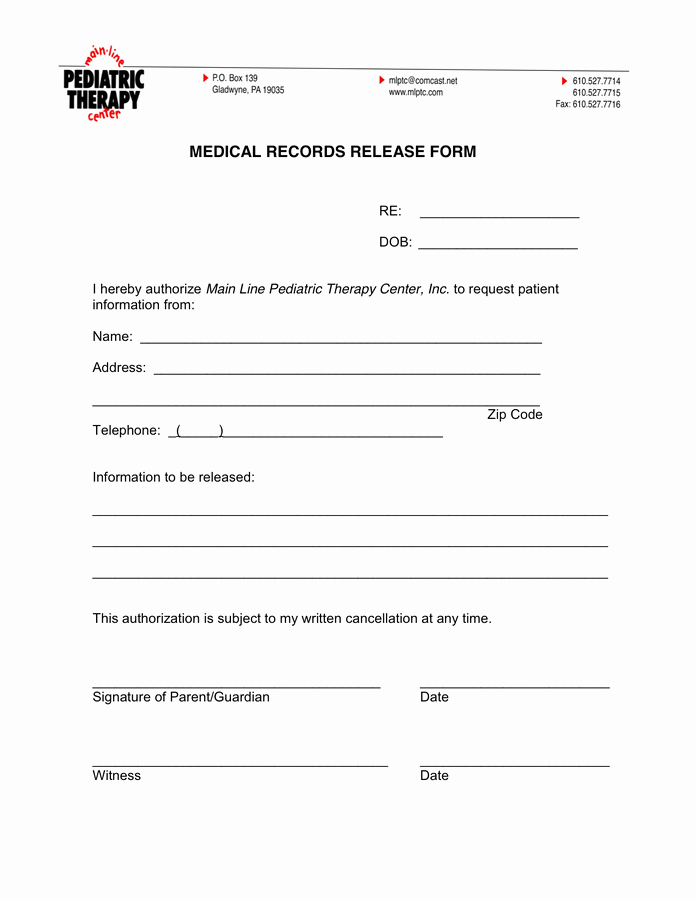 Medical Records Request form Template Luxury Medical Records Request form In Word and Pdf formats