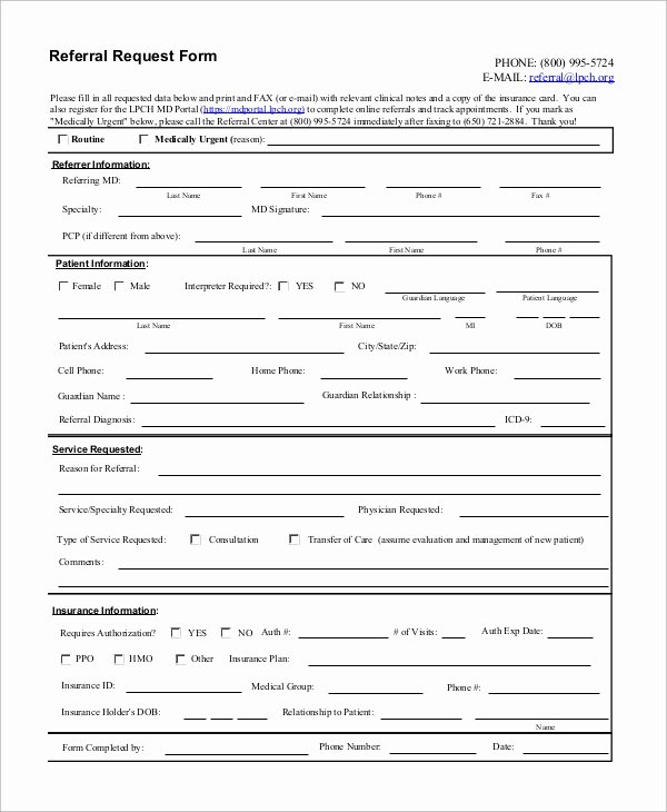 Medical Referral form Templates Awesome Sample Referral form 10 Examples In Word Pdf