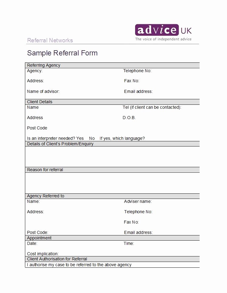 Medical Referral form Templates Beautiful 50 Referral form Templates [medical &amp; General] Template Lab