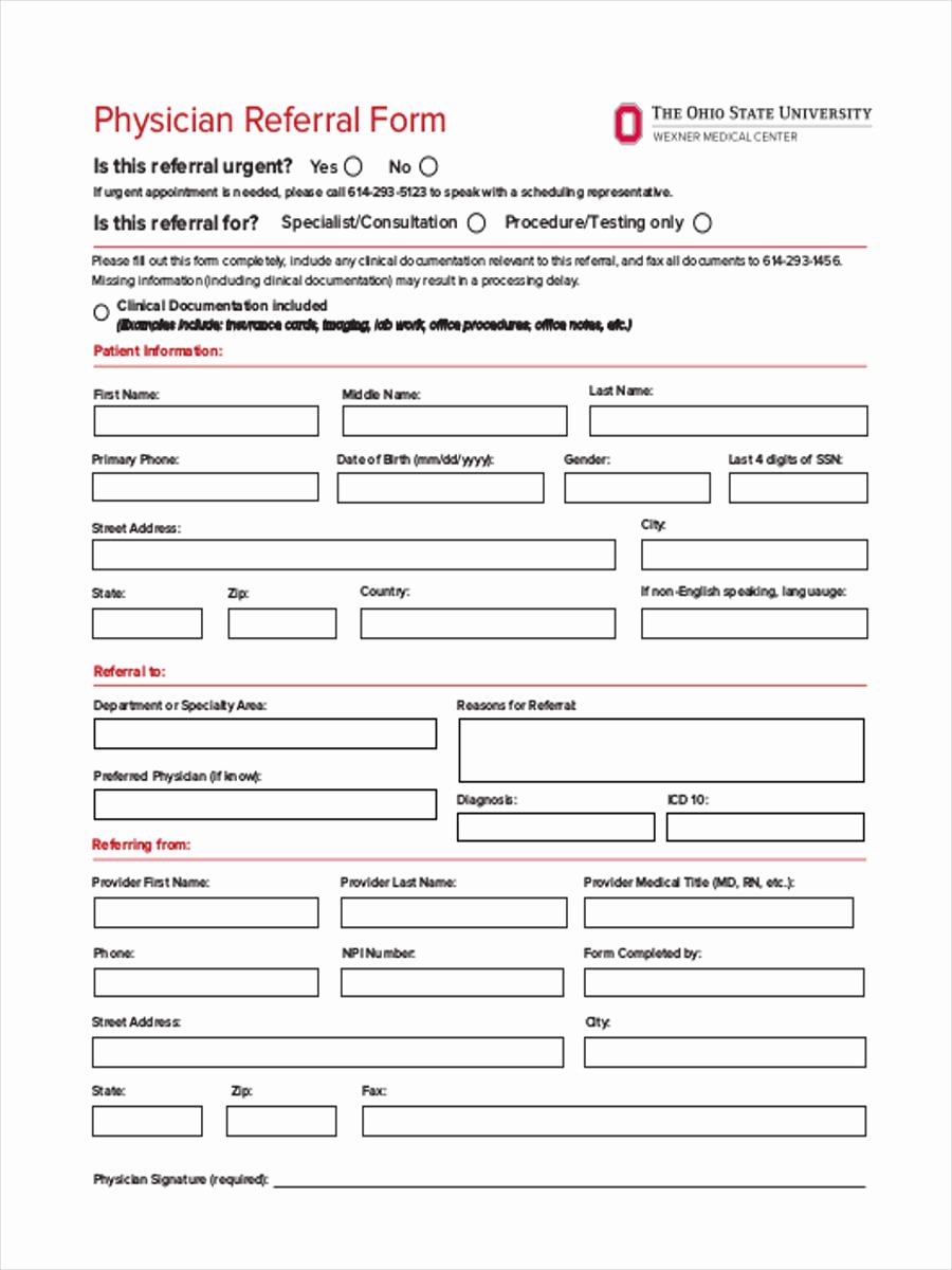 Medical Referral form Templates Inspirational Medical Referral form 8 Free Documents In Word Pdf