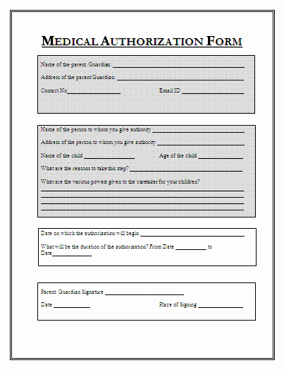sample medical authorization form