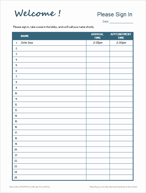 Meeting Sign In Sheet Template Beautiful Printable Sign In Sheet