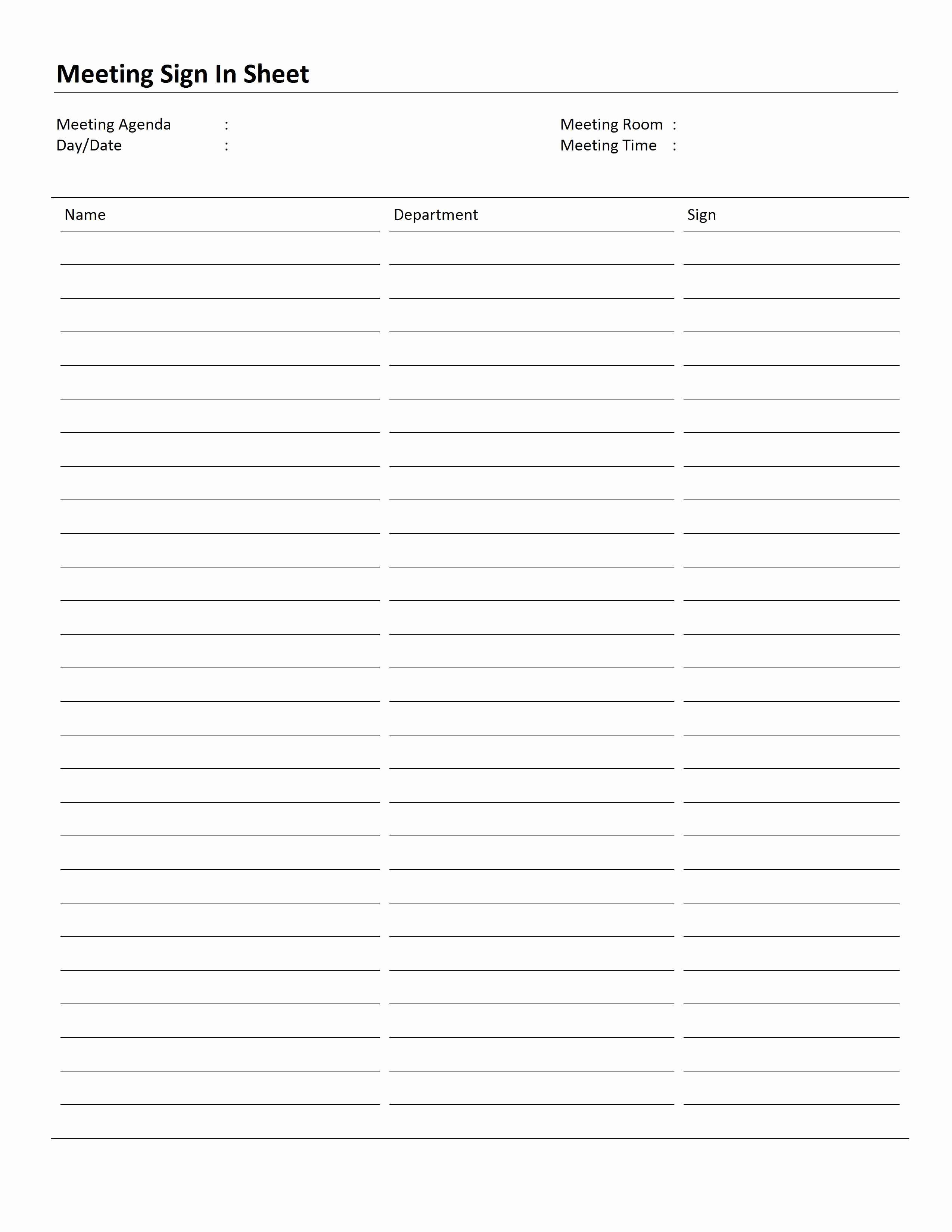 Meeting Sign In Sheet Template Fresh Meeting Sign In Sheet