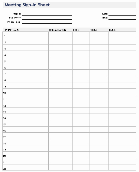 Meeting Sign In Sheet Template Fresh Printable Sign In Sheet