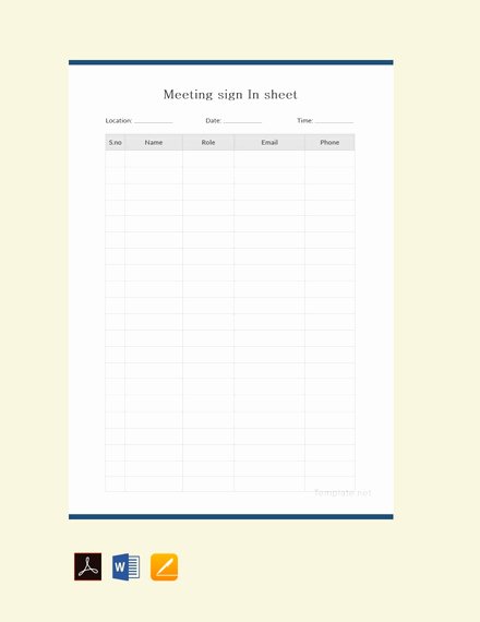 Meeting Sign In Sheet Template Unique 14 Staff Sign In Sheet Examples Templates In Word Pdf