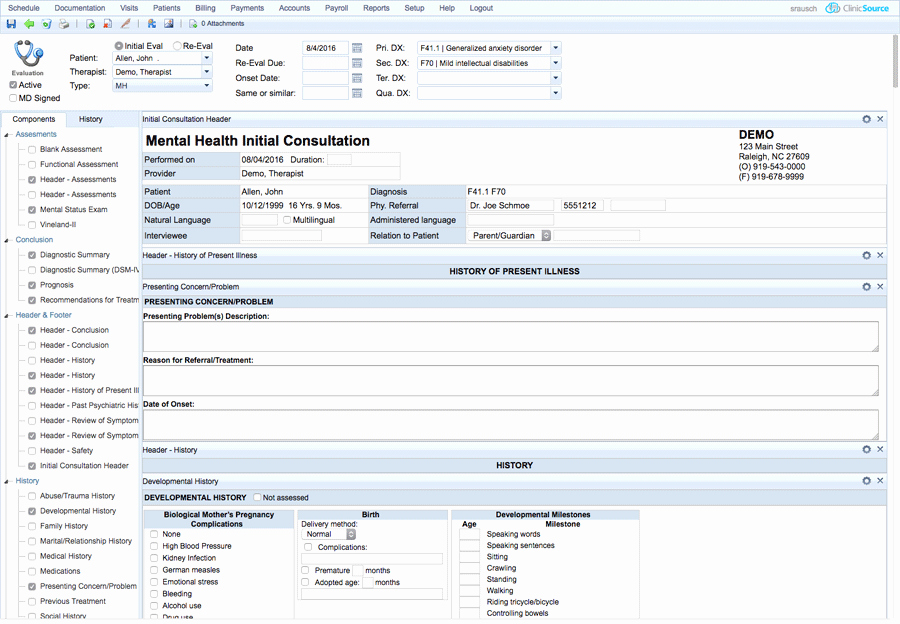 Mental Health assessment Templates Awesome Mental Health Practice Management software