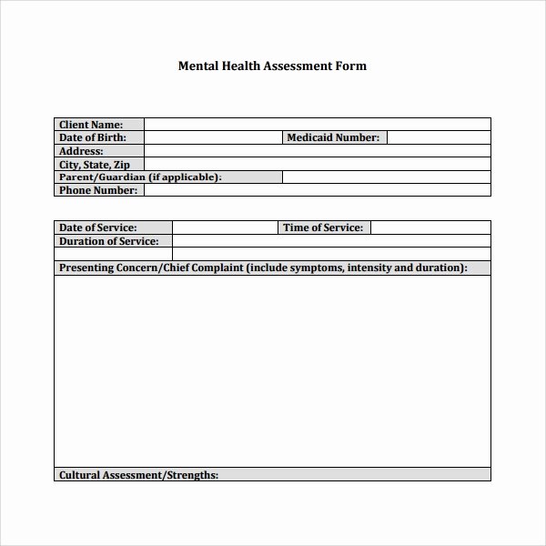 Mental Health assessment Templates Best Of Sample Health assessment Template 5 Free Documents In