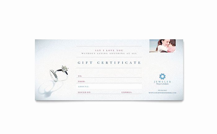 Microsoft Publisher Certificate Template Elegant Jeweler &amp; Jewelry Store Gift Certificate Template Word