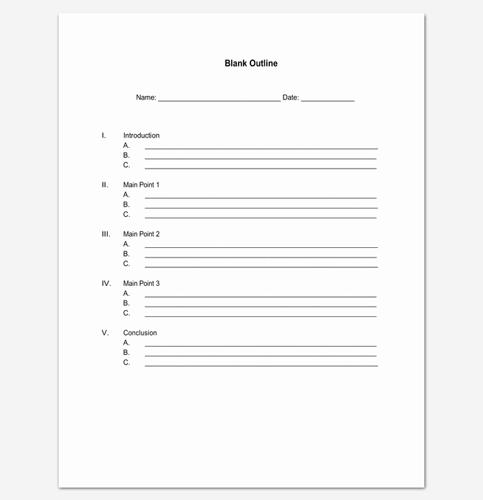 Microsoft Word Outline Template Luxury Blank Outline Template 11 Examples and formats for