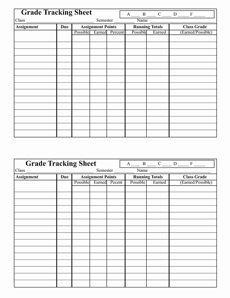 Middle School Schedule Template Elegant 28 Of Student Grade Tracker Template