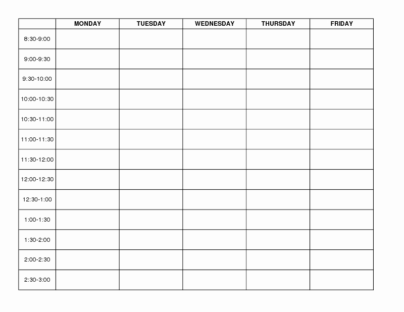 Middle School Schedule Template Elegant Blank Lesson Plan Template Lesson Planning