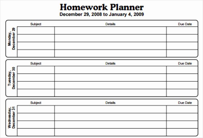 Middle School Schedule Template Luxury 15 Checklist Schedule and Planner Templates for Students