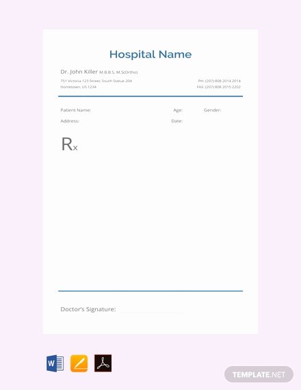 Minute Clinic Doctors Note Template New Free Blank Prescription Template Pdf Word
