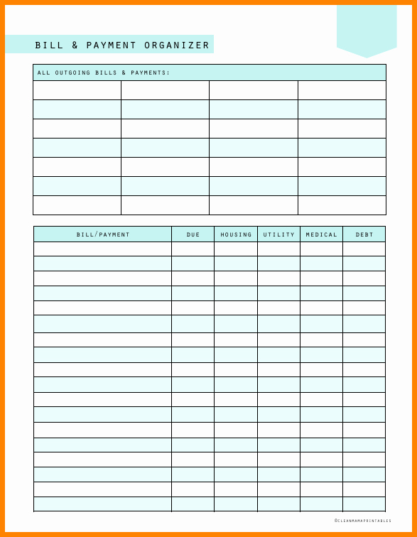 Monthly Bill organizer Template Excel Elegant Monthly Bill organizer Template Excel
