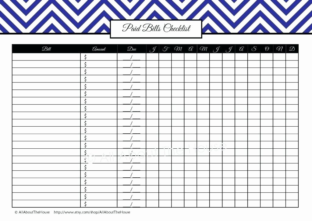 Monthly Bill organizer Template Excel Lovely Naomijorge
