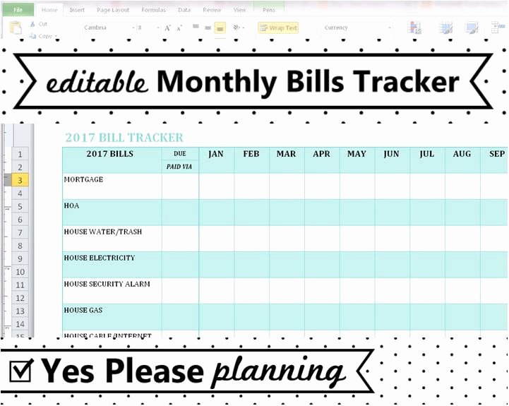 Monthly Bill organizer Template Excel New Household Bill Tracker Monthly Bills Spreadsheet Bill