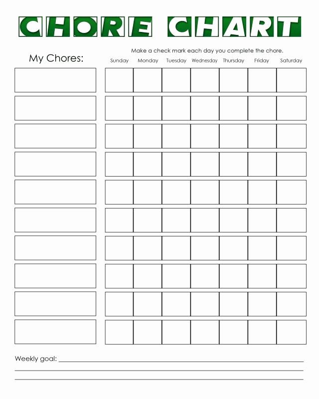 Monthly Chore Chart Template Beautiful Printable Charts &amp; Logs Chore Chart