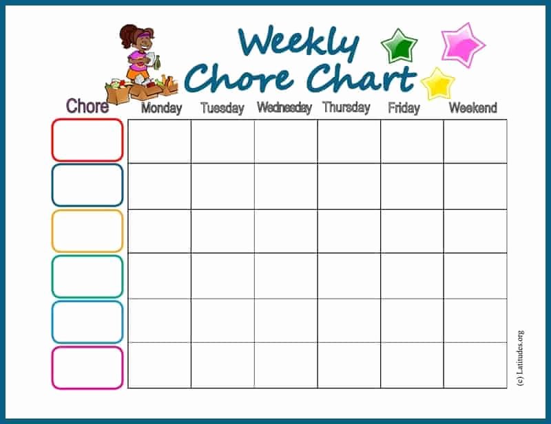 Monthly Chore Chart Template Inspirational Free Chore Chart My Weekly Star
