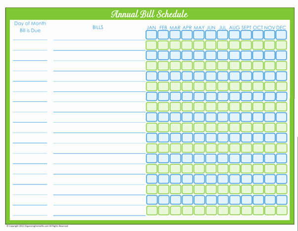 Monthly Payment Schedule Template Elegant Bill Payment Schedule Editable Version organizing Homelife