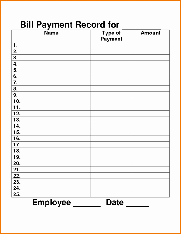Monthly Payment Schedule Template New Payment Record Template