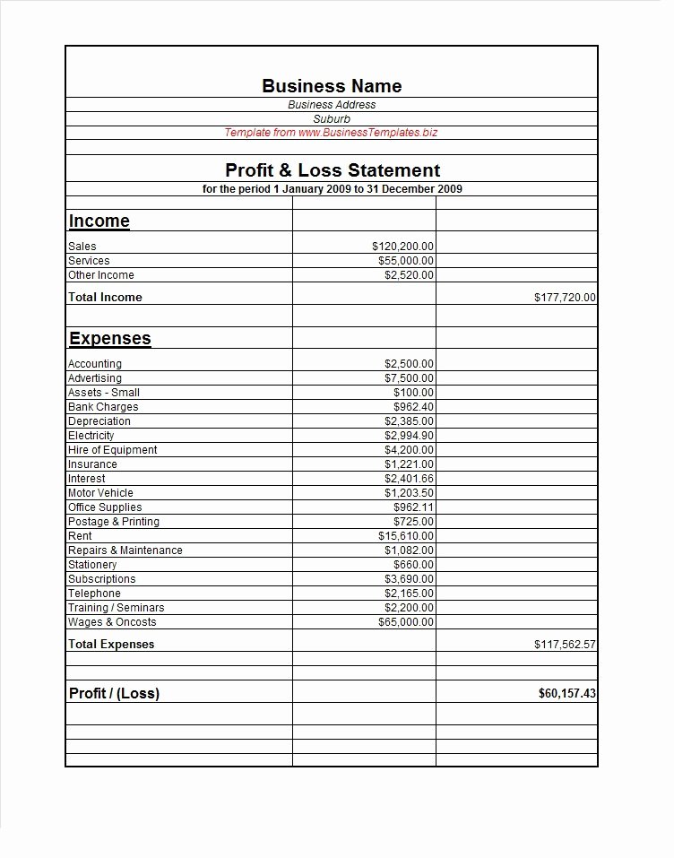 Monthly Profit and Loss Template Beautiful 35 Profit and Loss Statement Templates &amp; forms
