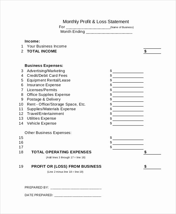 Monthly Profit and Loss Template Best Of Sample Profit and Loss Statement 14 Documents In Pdf