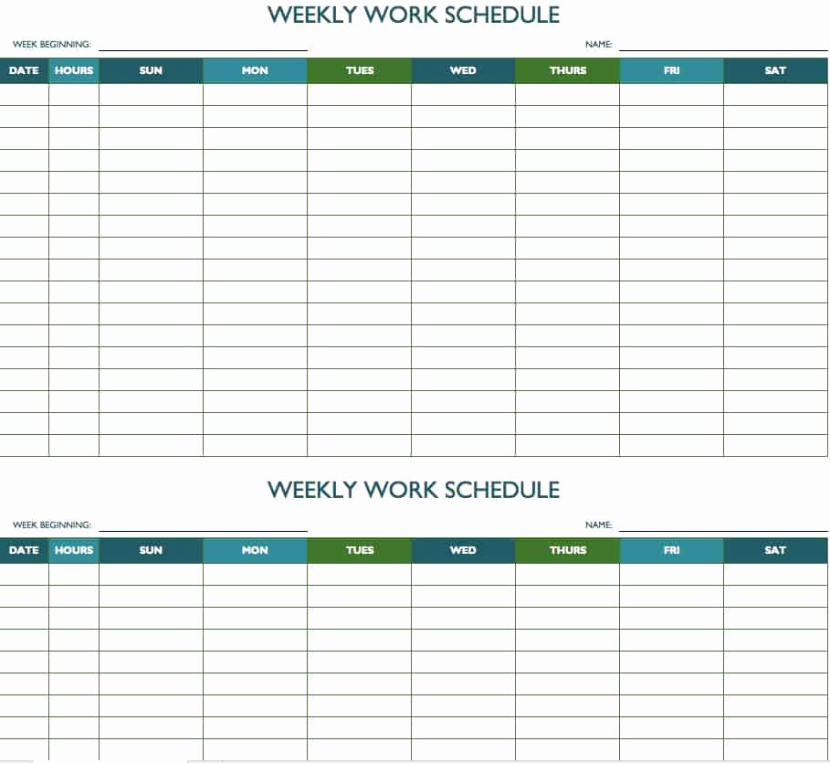 Monthly Work Schedule Template Awesome Free Weekly Schedule Templates for Excel Smartsheet