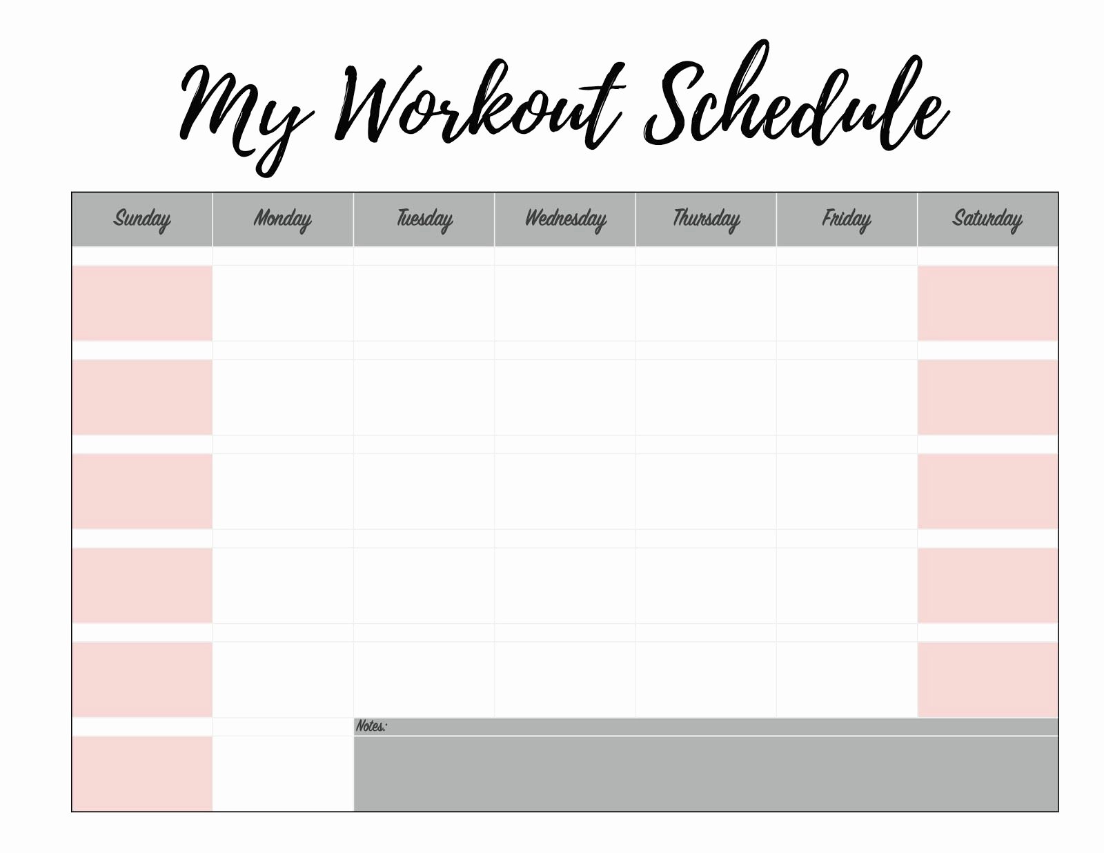 Monthly Workout Schedule Template Beautiful Pin On Planner Addiction
