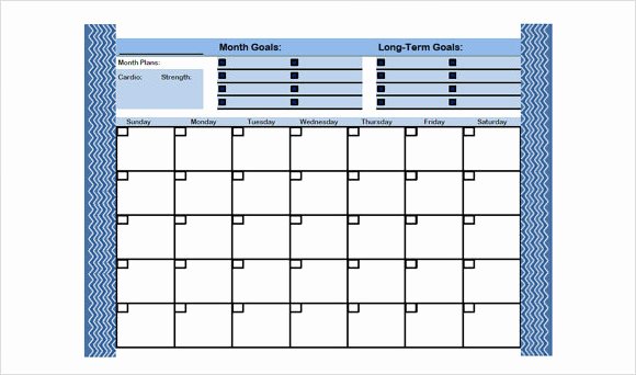 Monthly Workout Schedule Template Unique 10 Sample Workout Calendar Templates In Pdf