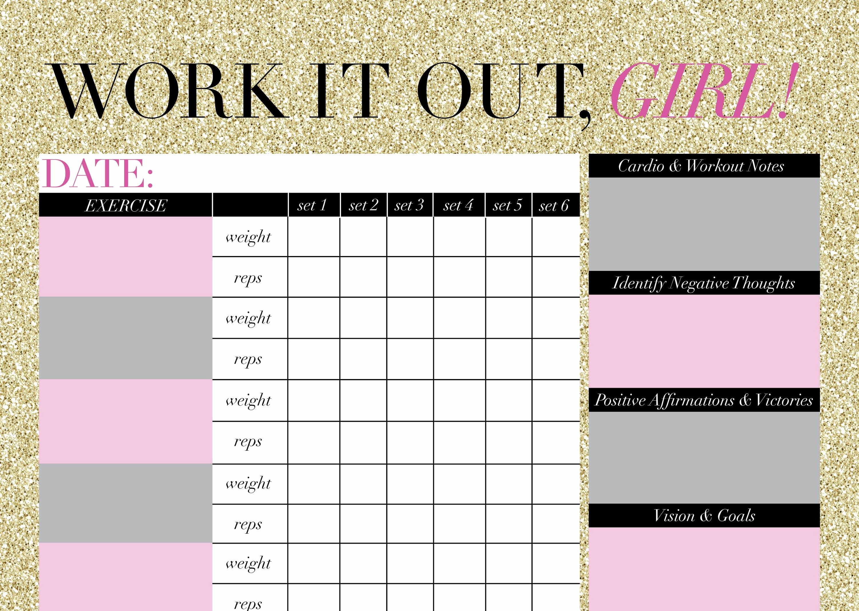 Monthly Workout Schedule Template Unique Printable Workout Calendar