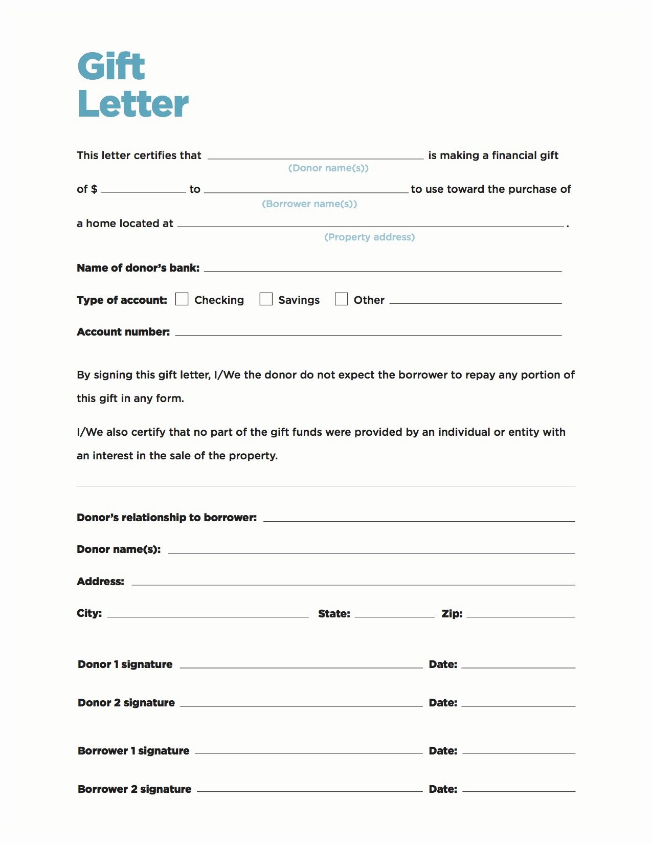 Mortgage Gift Letter Template Best Of Gift Money Can Meet Your Down Payment Needs Nerdwallet