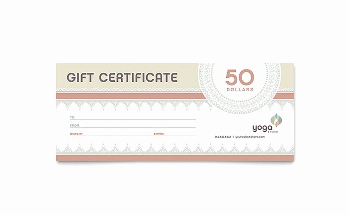 Ms Publisher Certificate Templates Best Of Pilates &amp; Yoga Gift Certificate Template Word &amp; Publisher