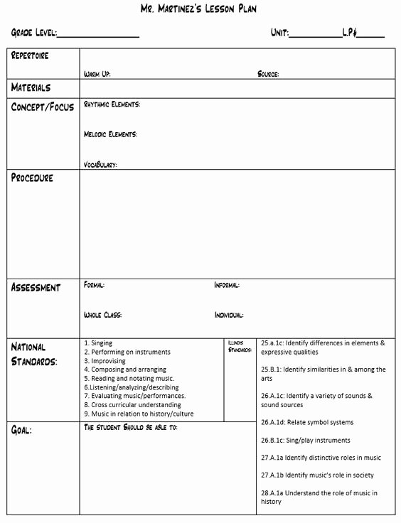 Music Lesson Plan Template Awesome Mr M S Music Blog Lesson Plan Template for General Music