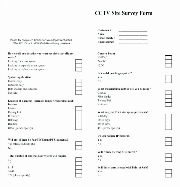 Network Site Survey Template Lovely Survey form Example 8
