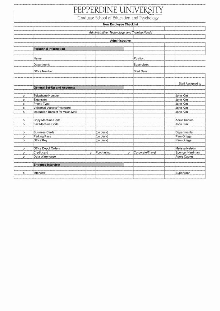 New Employee Checklist Template Excel Elegant Download Download New Employee Checklist Excel format