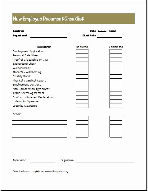 New Employee Checklist Template Excel Luxury Document Checklists for New &amp; Terminated Employee