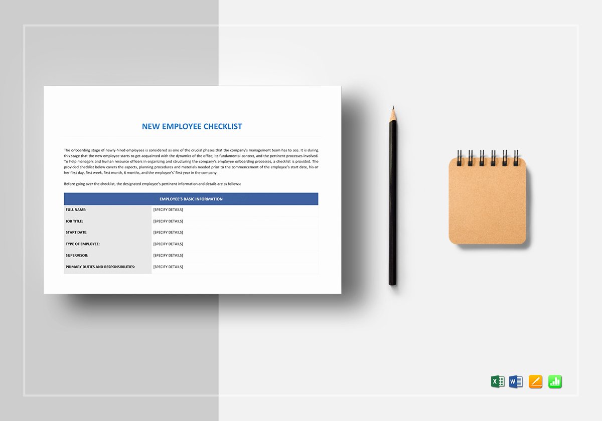 New Employee Checklist Templates Beautiful New Employee Checklist Template In Word Excel Apple