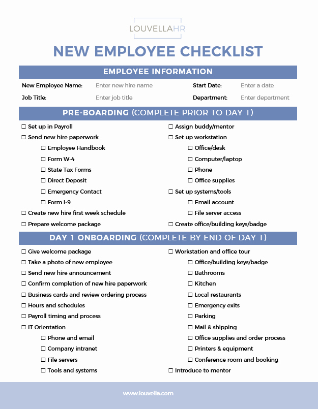 New Employee Checklist Templates Best Of Checklists Archives Louvellahr Member Site