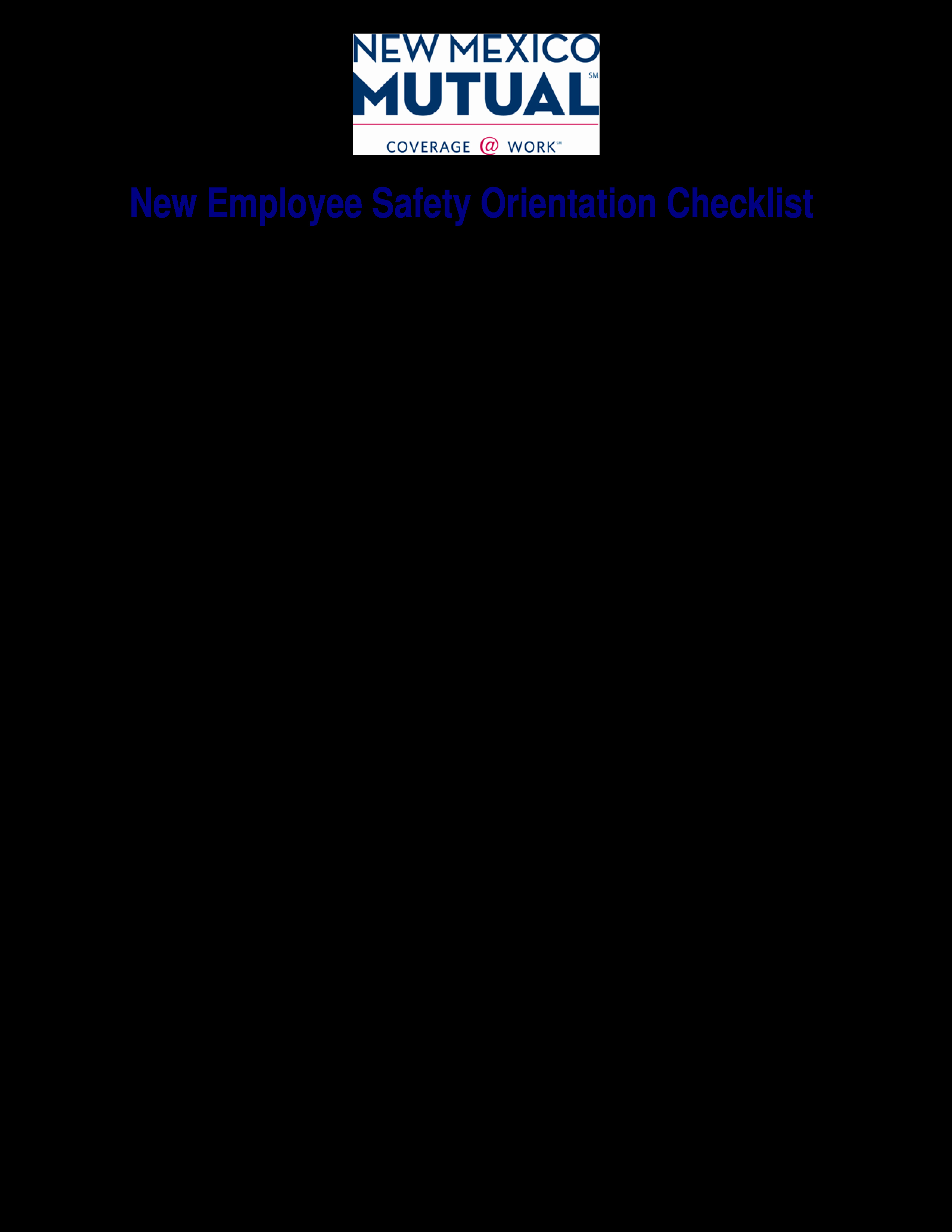 New Employee Checklist Templates Elegant New Employee Safety orientation Checklist