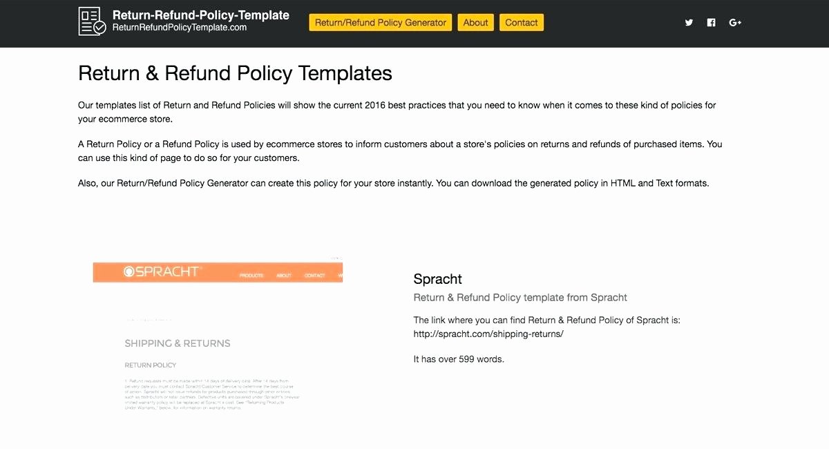 No Refund Policy Template Fresh Return Policy Generator Return and D Policy Template
