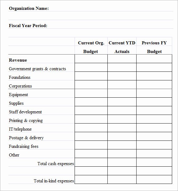 Non Profit Budget Template Lovely 7 Non Profit Bud Samples Word Pdf Excel
