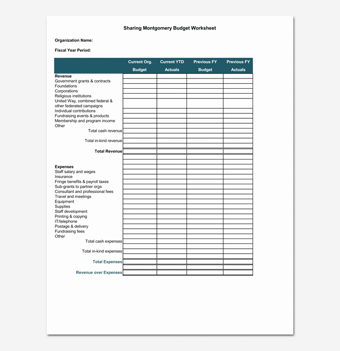 Non Profit Budget Template New Nonprofit Bud Template Spreadsheet for Excel &amp; Pdf format