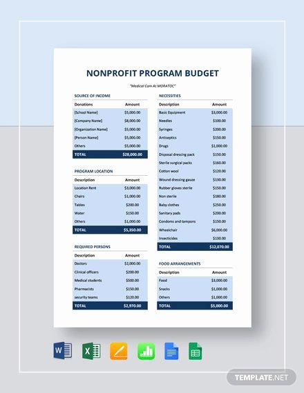 Non Profit organization Budget Template Inspirational 8 Non Profit Bud Templates Word Pdf Excel Apple