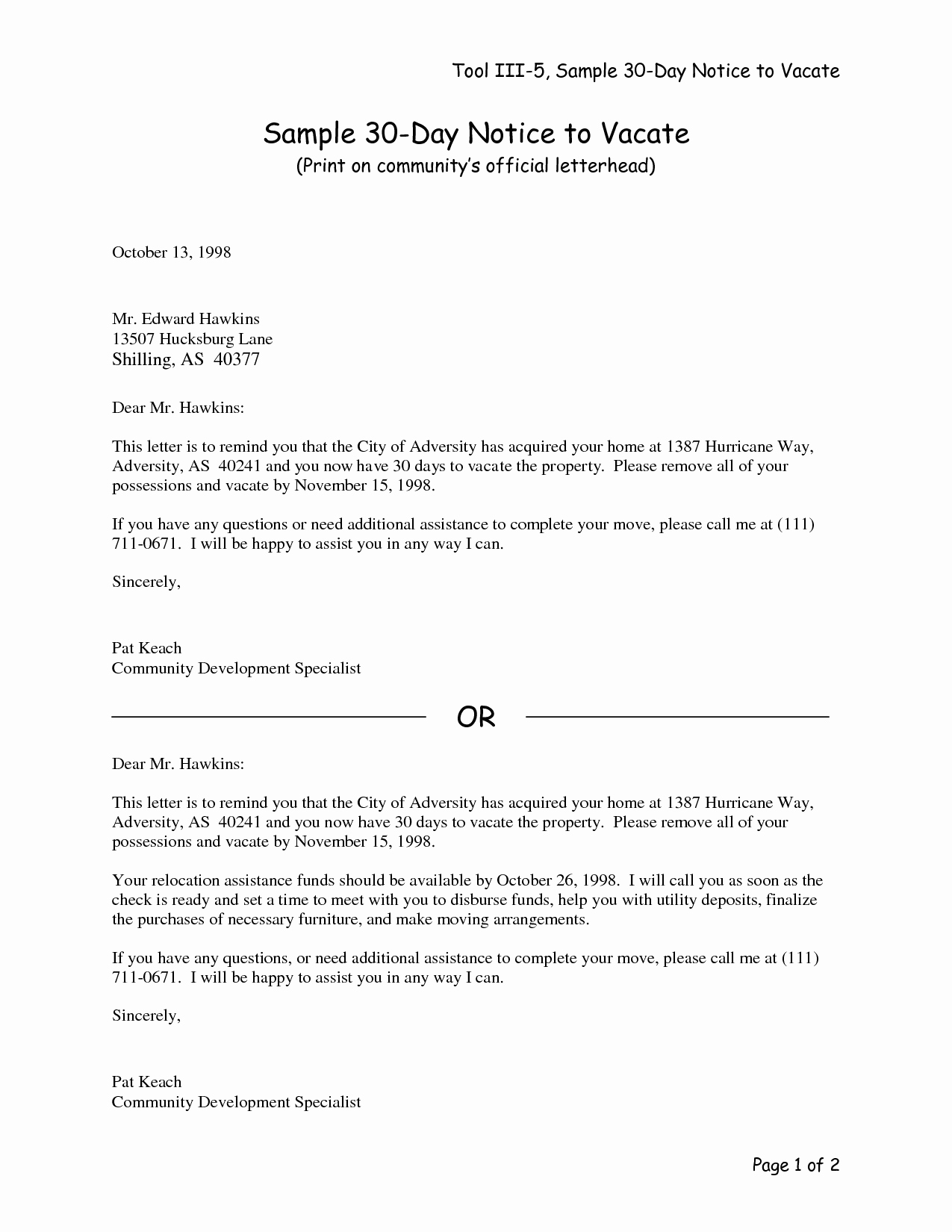 Notice to Vacate Letter Template Awesome Notice Template Category Page 1 Efoza